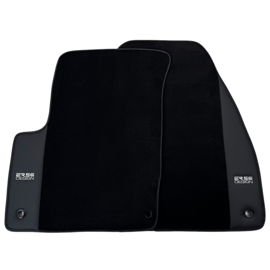 ER56 Design Black Floor Mats for Jeep Renegade (2018-2024) Co Drive with Fixing System with Leather