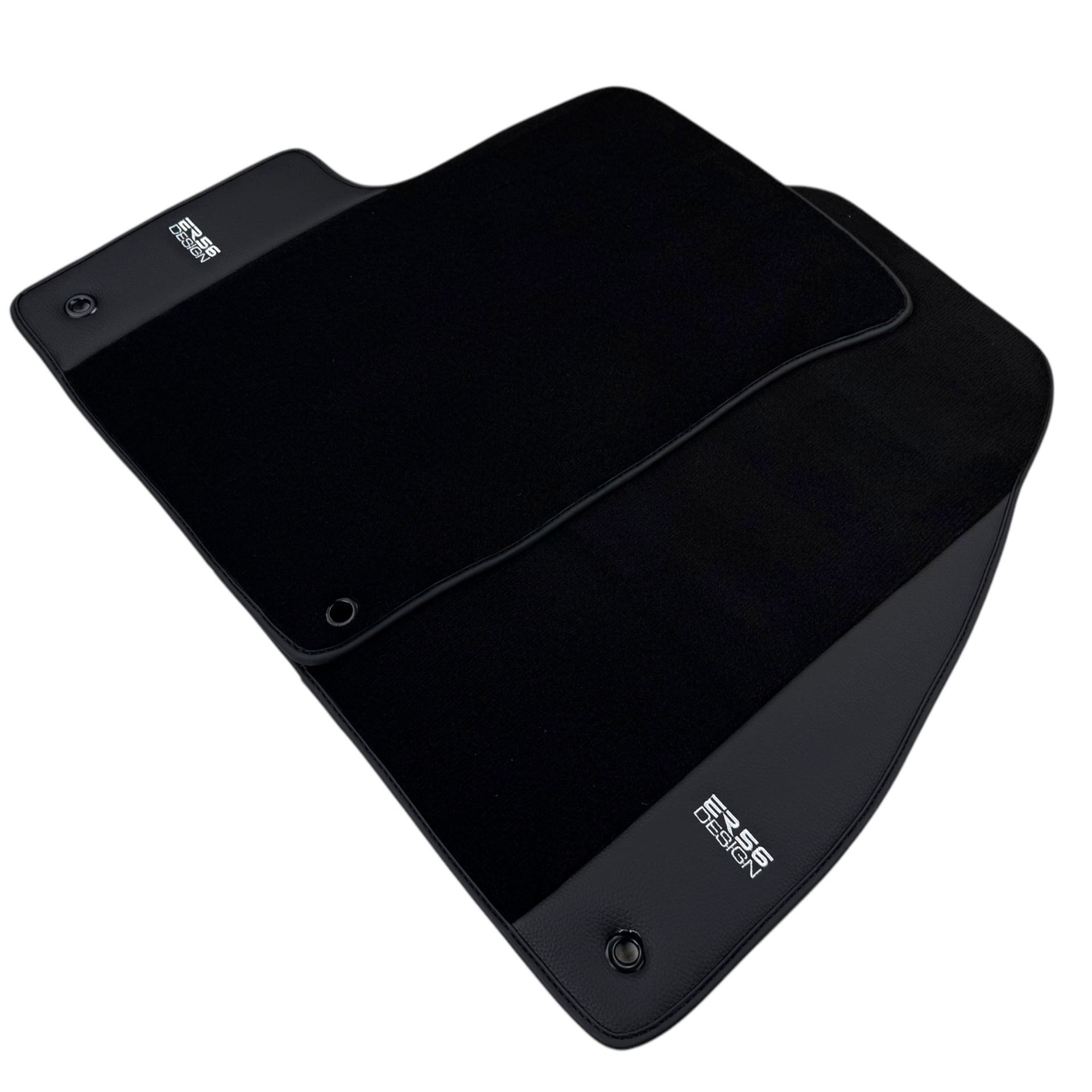 ER56 Design Black Floor Mats for Chevrolet Matiz Hatchback (2016-2024) with Leather