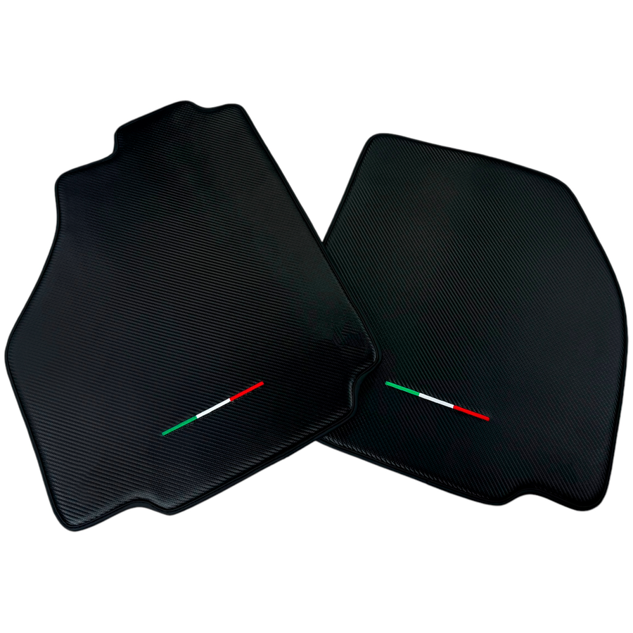 Floor Mats for Ferrari 458 Speciale (2012-2015) Carbon Fiber Leather Autowin Brand Italian Edition