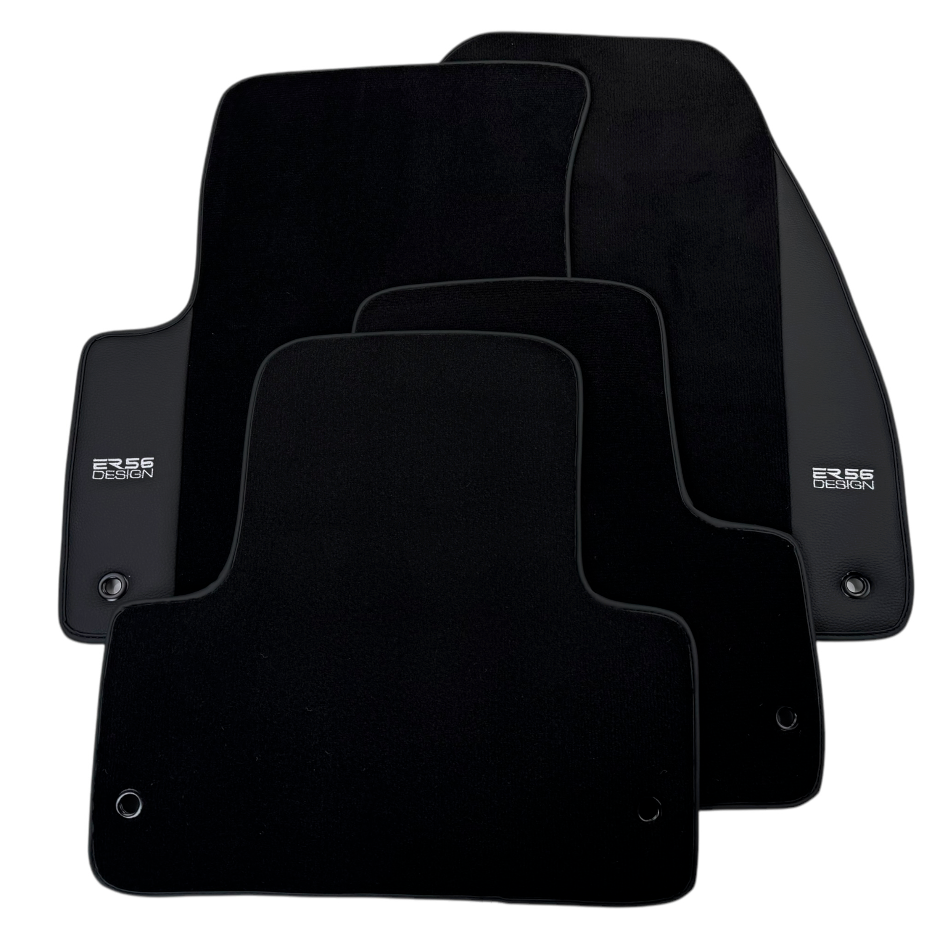 ER56 Design Black Floor Mats for Chrysler Crossfire (2004-2008) with Leather