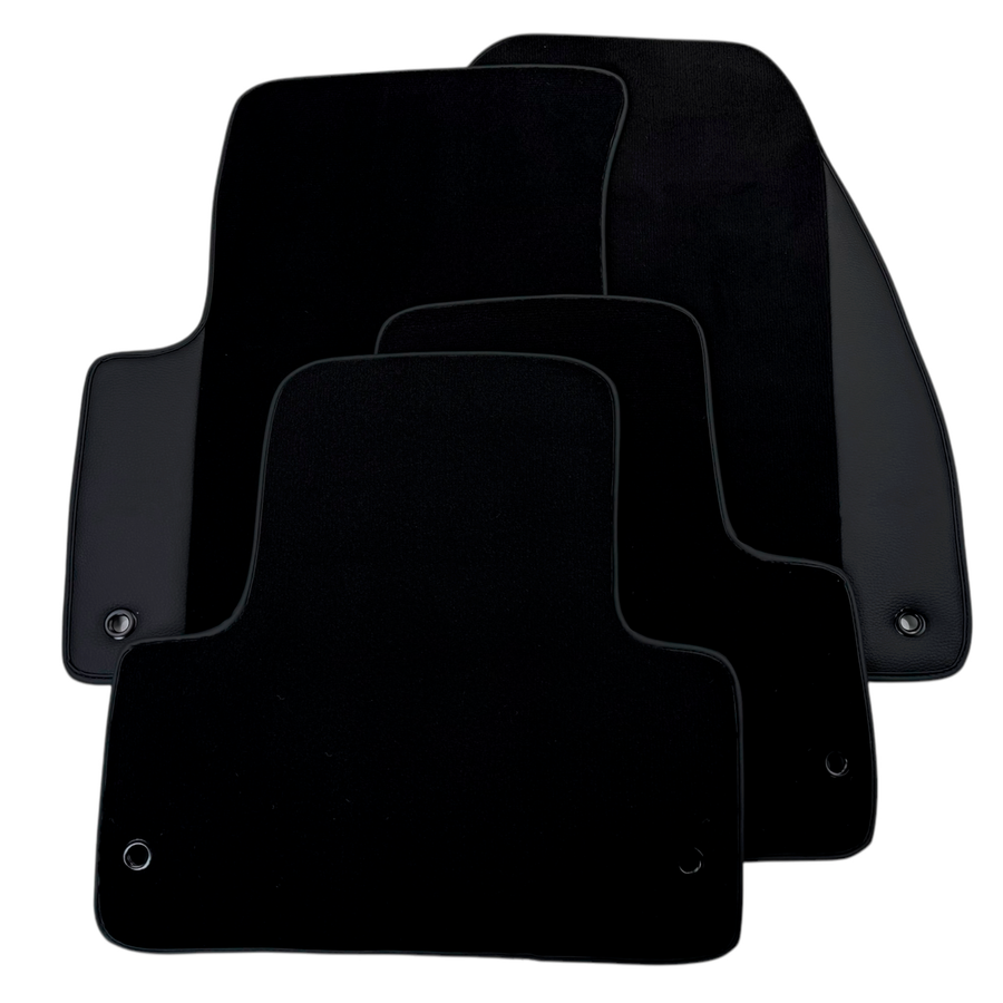 Black Floor Mats for Chevrolet Captiva C140 5-Seater (2011-2015) with Leather | AutoWin