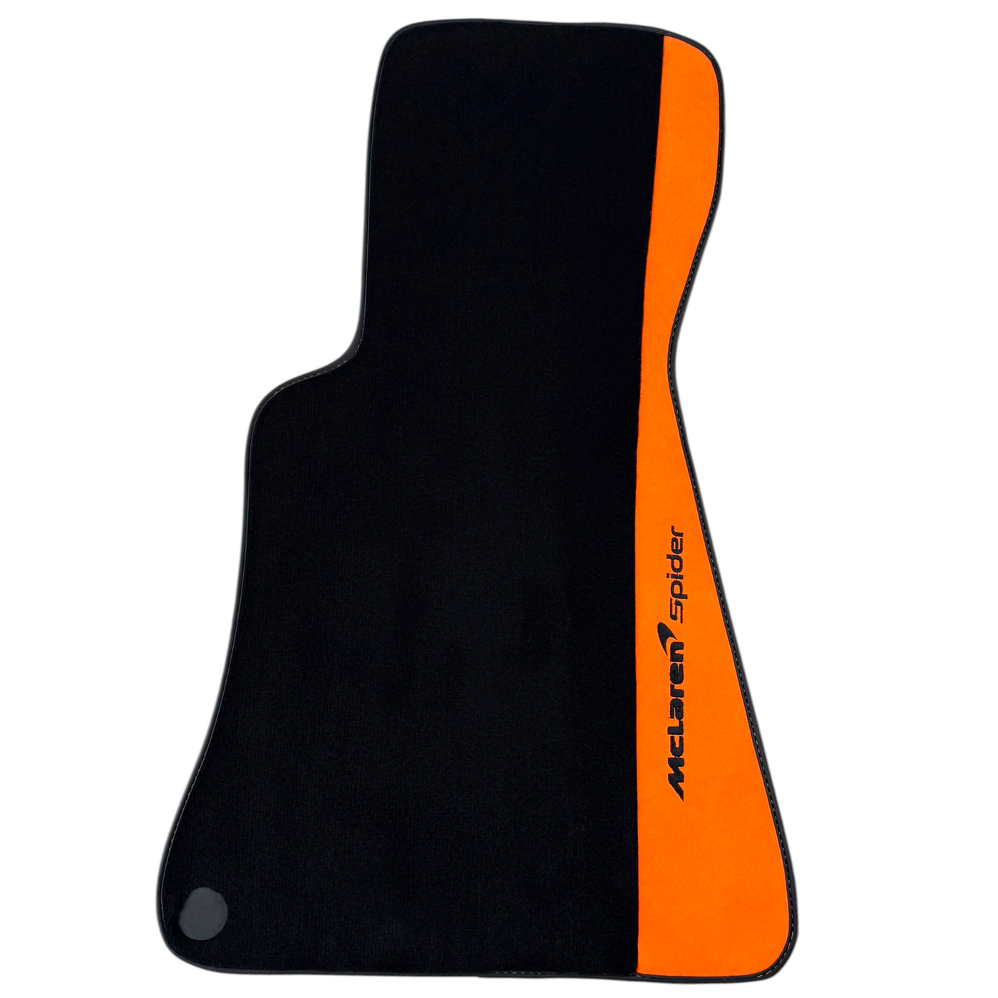 Black Floor Mats For McLaren Spider with Orange Alcantara Leather