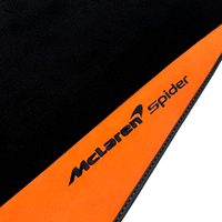 Black Floor Mats For McLaren Spider with Orange Alcantara Leather