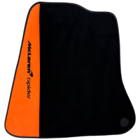 Black Floor Mats For McLaren Spider with Orange Alcantara Leather