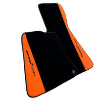 Black Floor Mats For McLaren Spider with Orange Alcantara Leather
