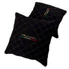 Lamborghini Countach Black Alcantara Leather Pillows - Tan Sewing