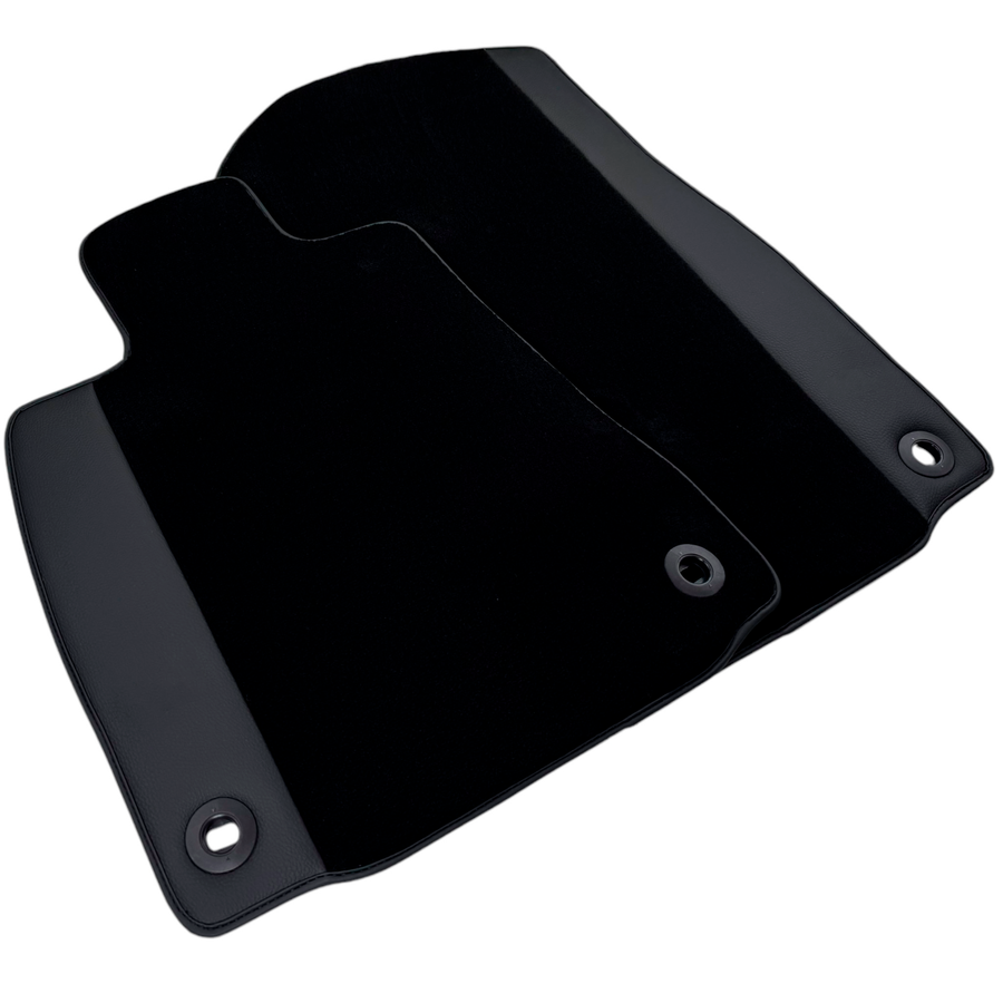 Black Floor Mats for Jaguar F-Pace (2016-2024) with Leather