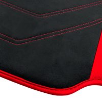 Black Alcantara Floor Mats for Ferrari 488 Pista Spider (2019-2021) with Red Alcantara Accents