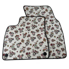 White Floral Skull Design Car Floor Mats for Lamborghini Urus (2018-2026)