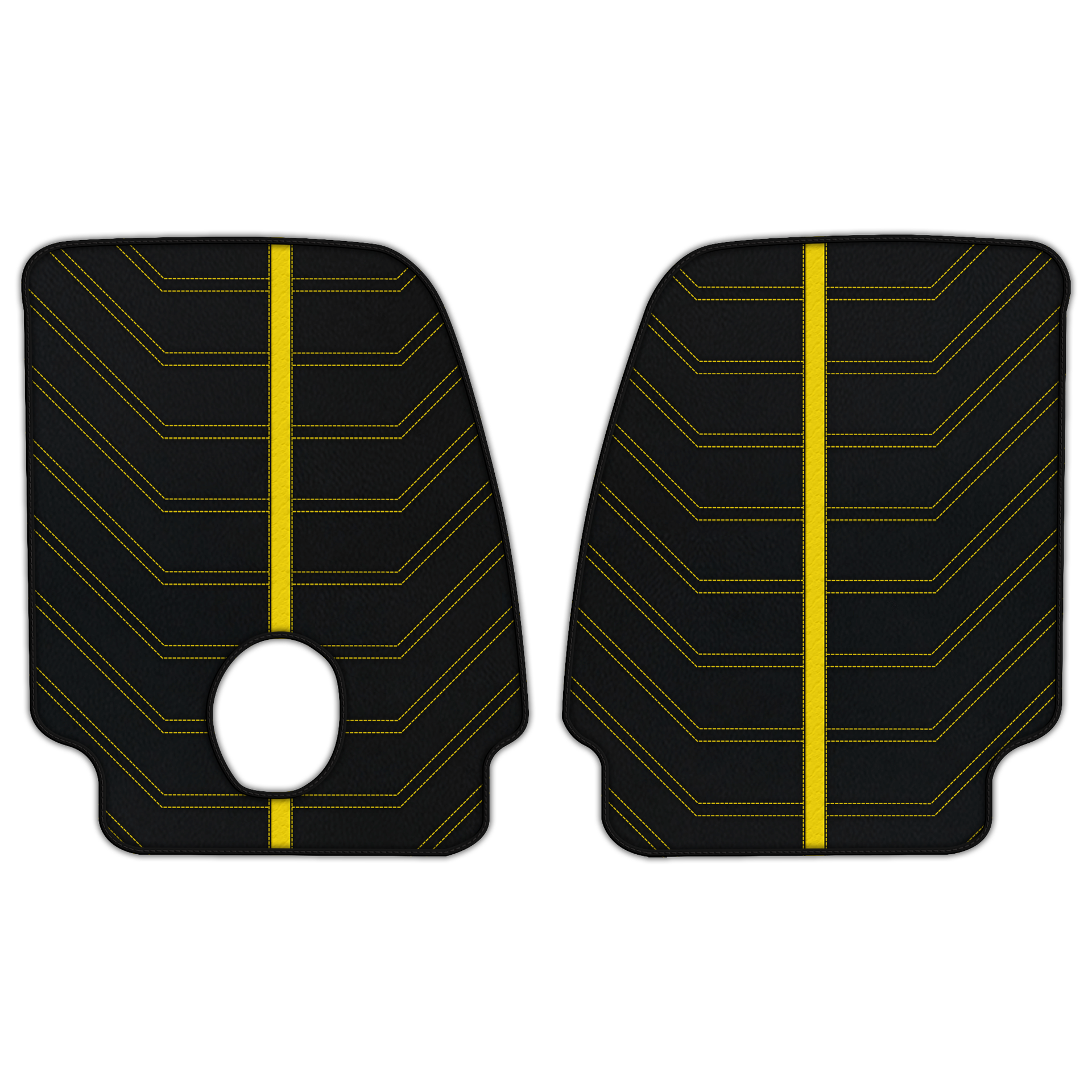 Customizable Leather Floor Mats with Triangle Pattern for Ferrari Monza SP2 (2018-2023) - AutoWin
