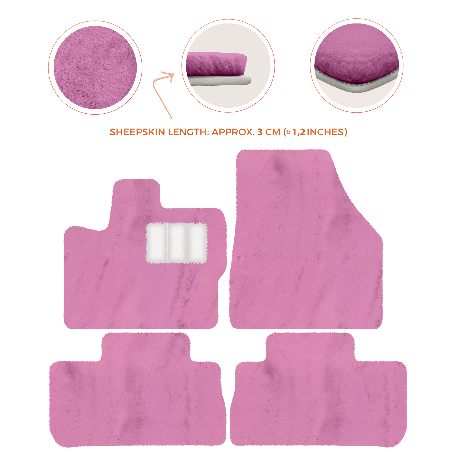 Premium Sheepskin Floor Mats for 2003-2007 Land Rover Freelander