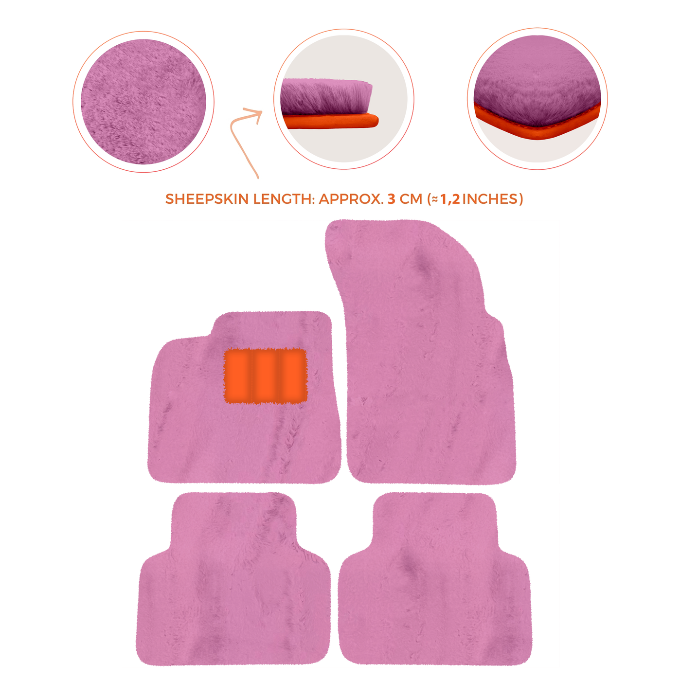 Premium Sheepskin Floor Mats for Lamborghini Countach 1974-1990