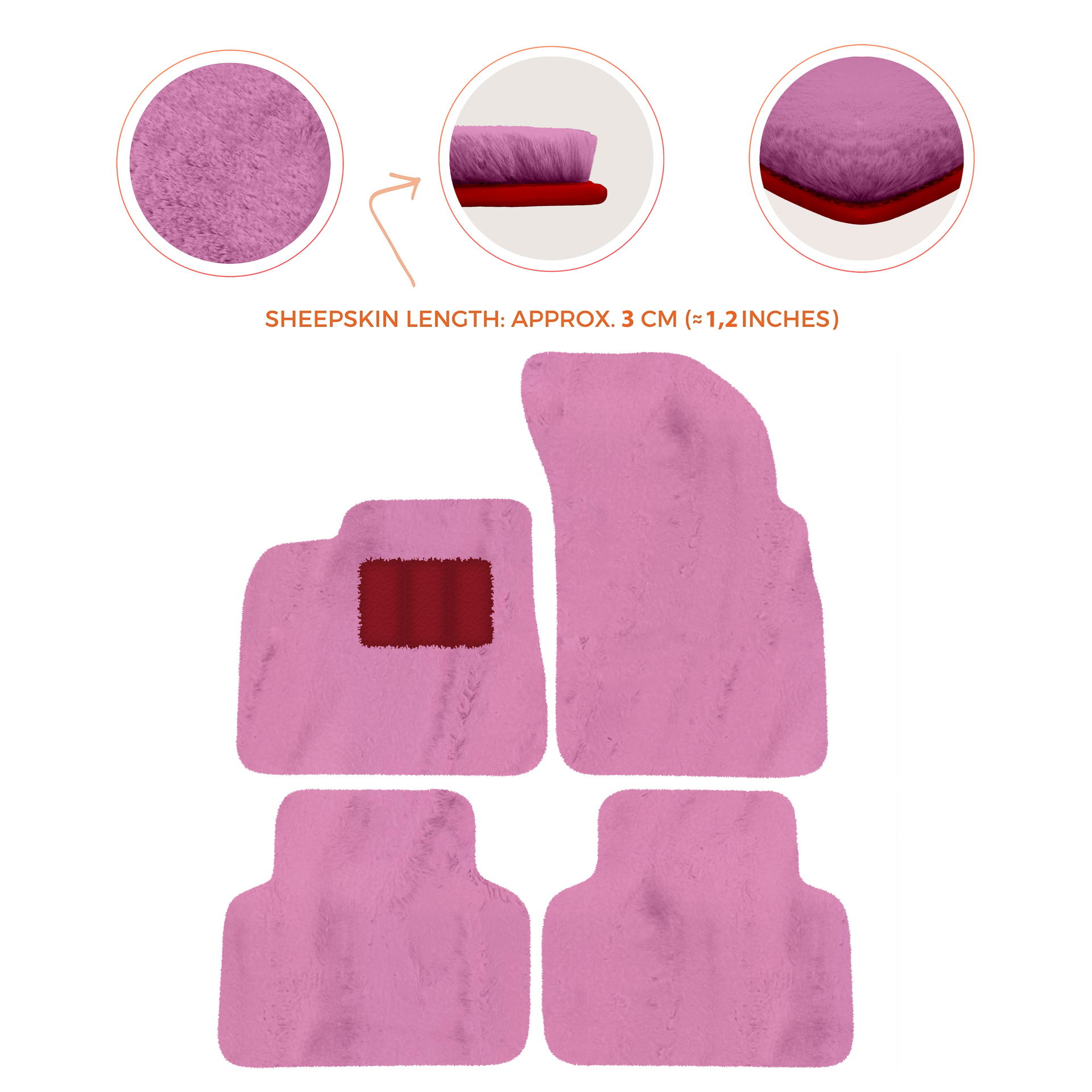 Premium Sheepskin Floor Mats for Lamborghini Countach 1974-1990