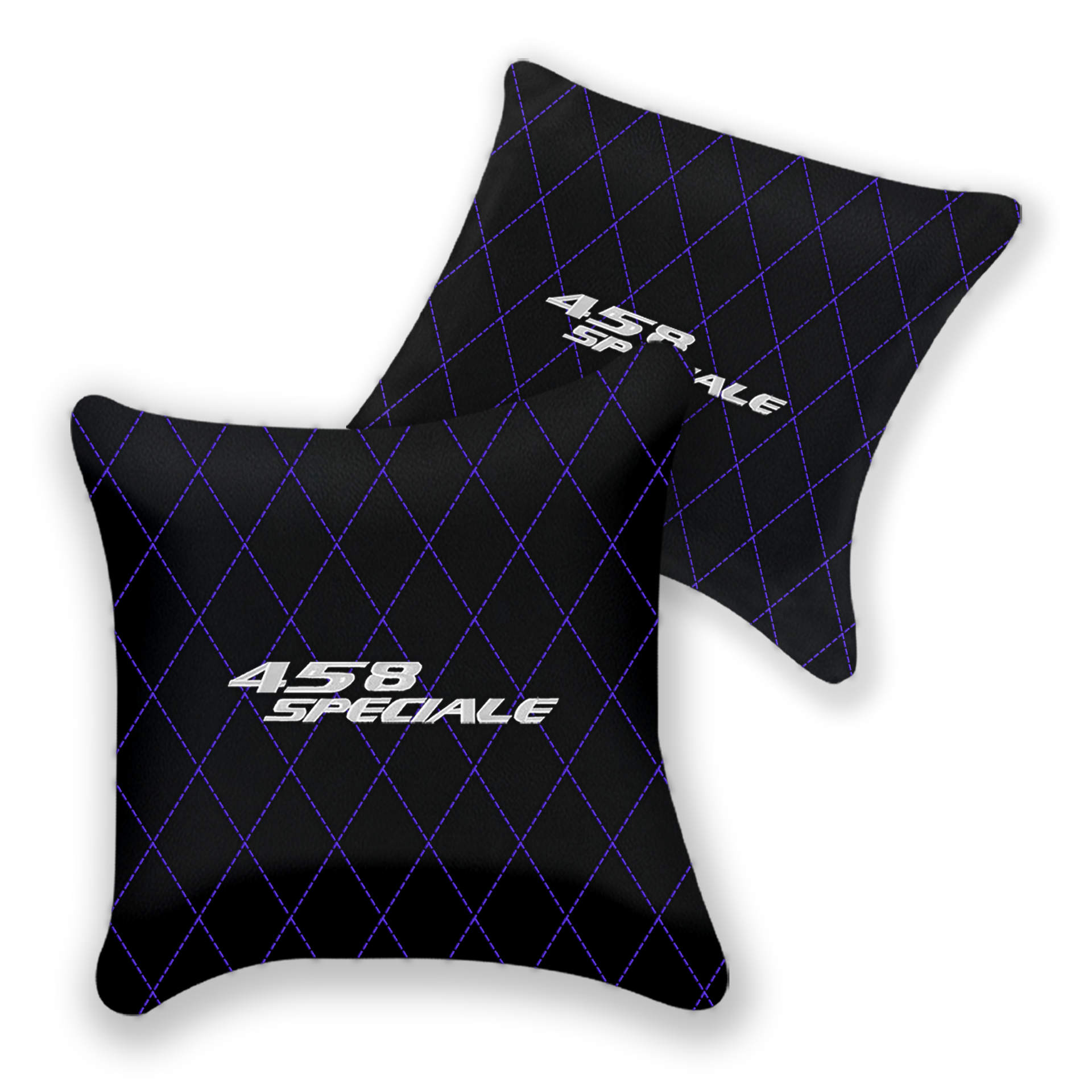 Customizable Black Leather Pillows for Ferrari 296 GTS | Set of 2
