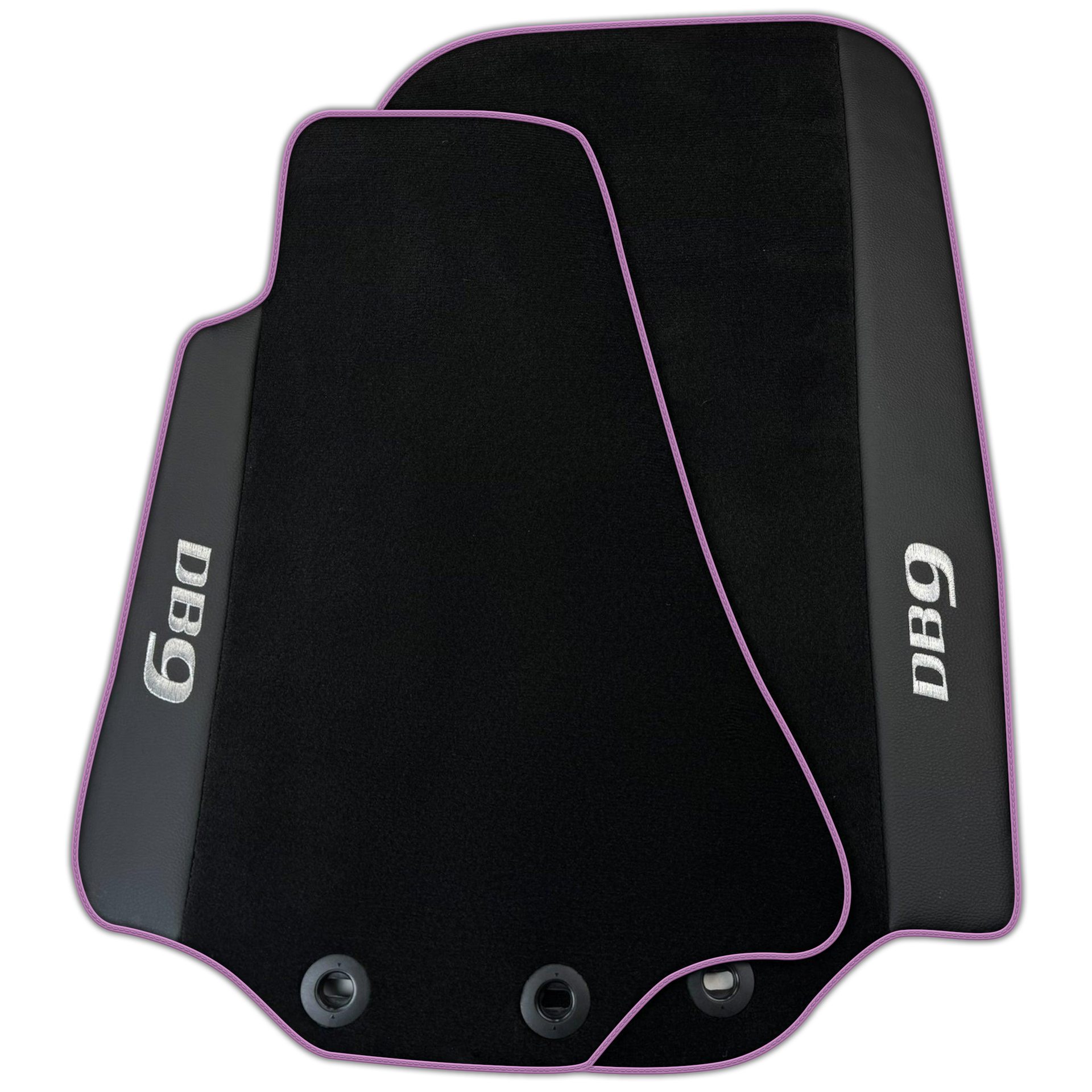 Black Floor Mats for Aston Martin DB9 (2004-2016) with Leather