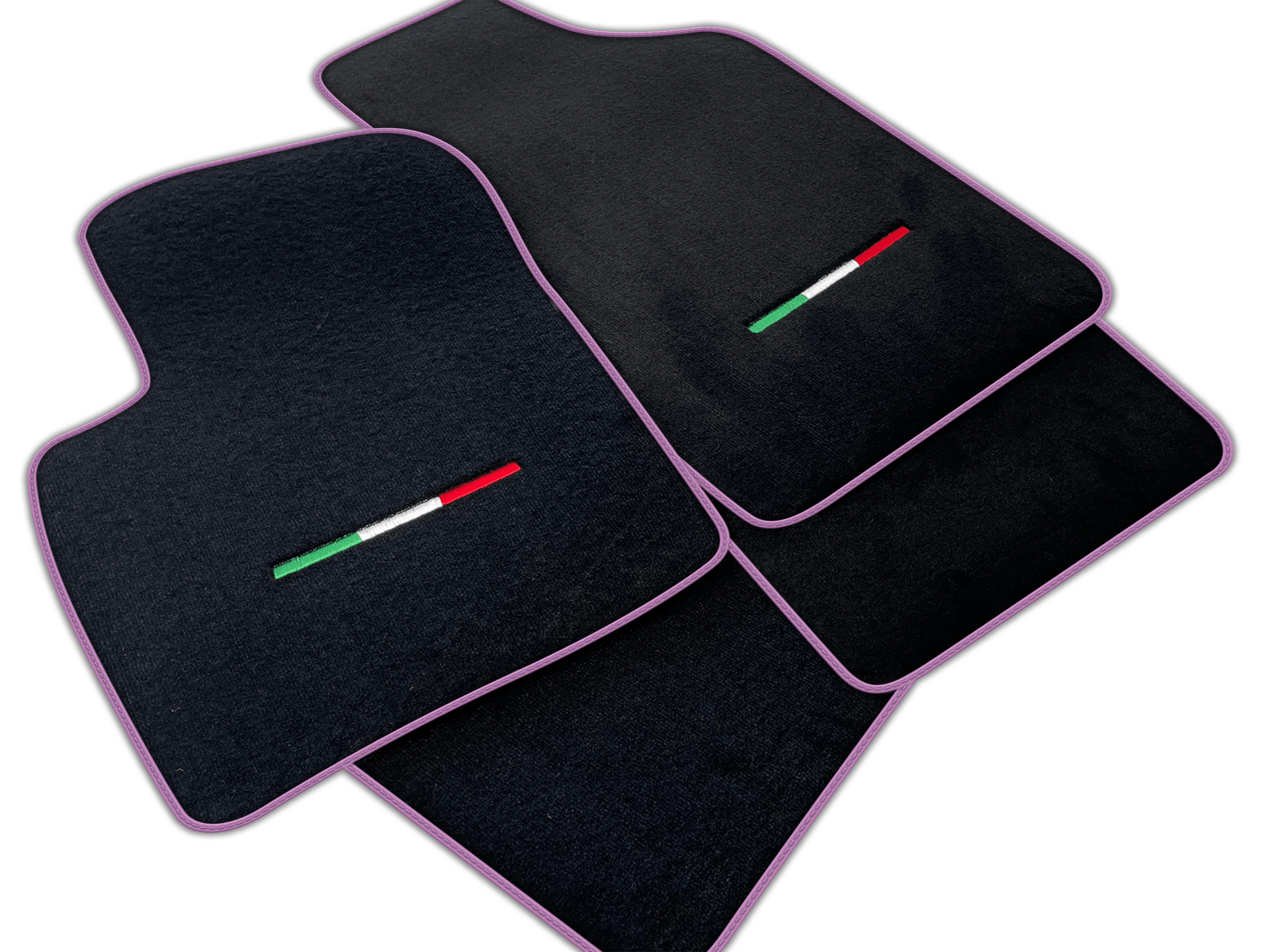 Italian Edition Black Floor Mats for Fiat 500 (2013-2015) Automatic