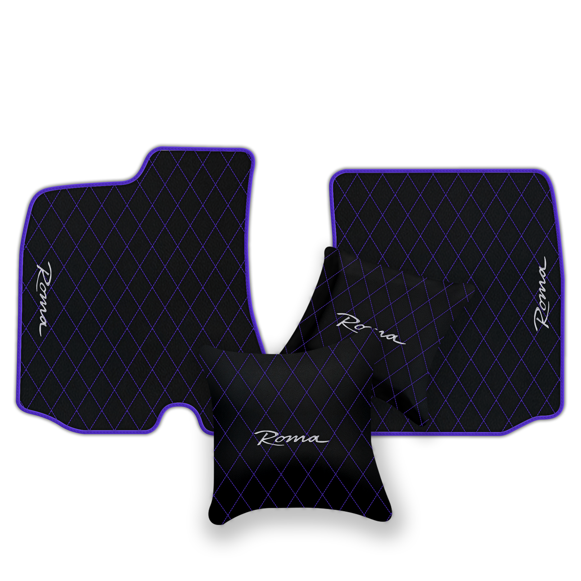 Premium Black Leather Floor Mats for Ferrari Portofino (2018-2023)