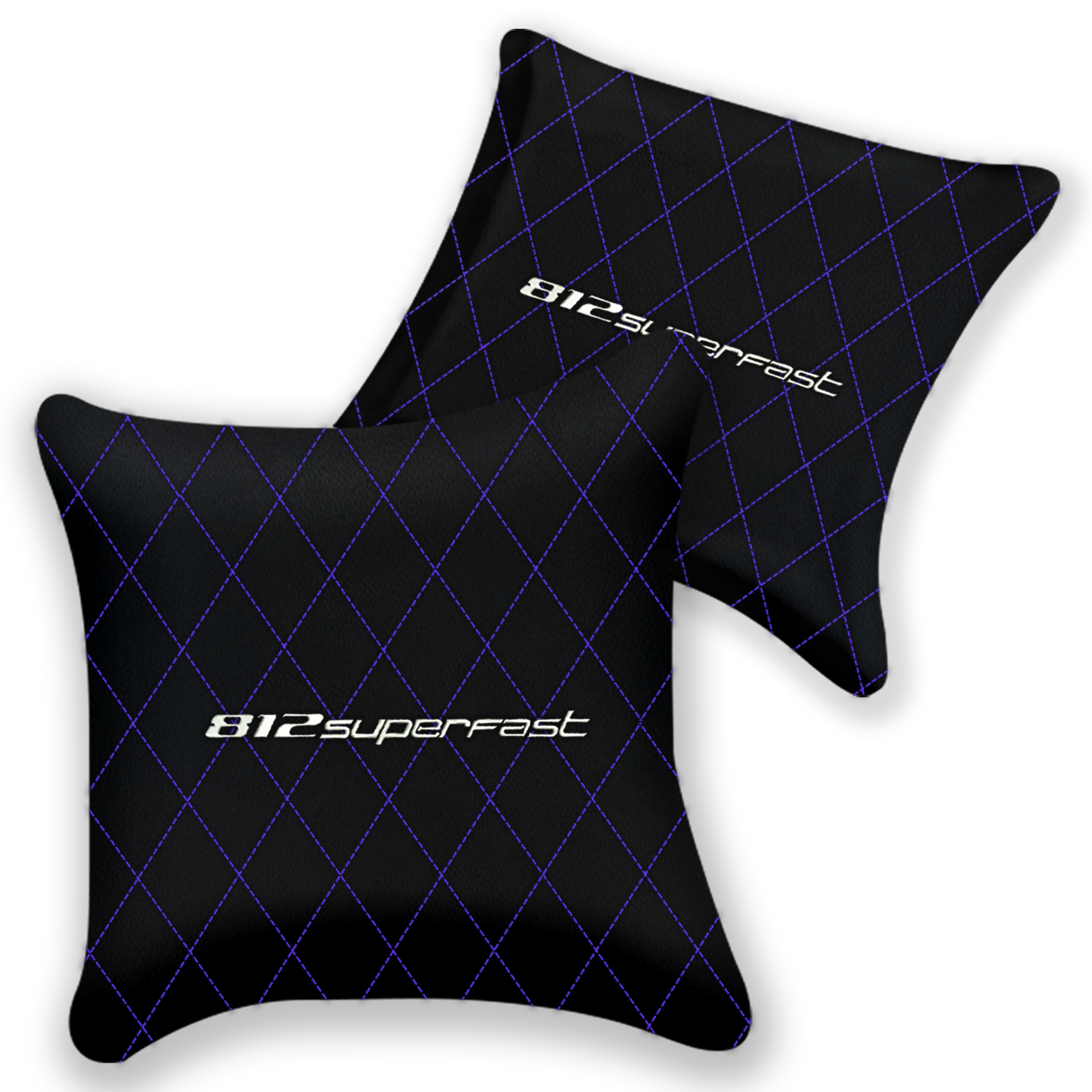 Customizable Black Leather Pillows for Ferrari F12 (2012-2022)