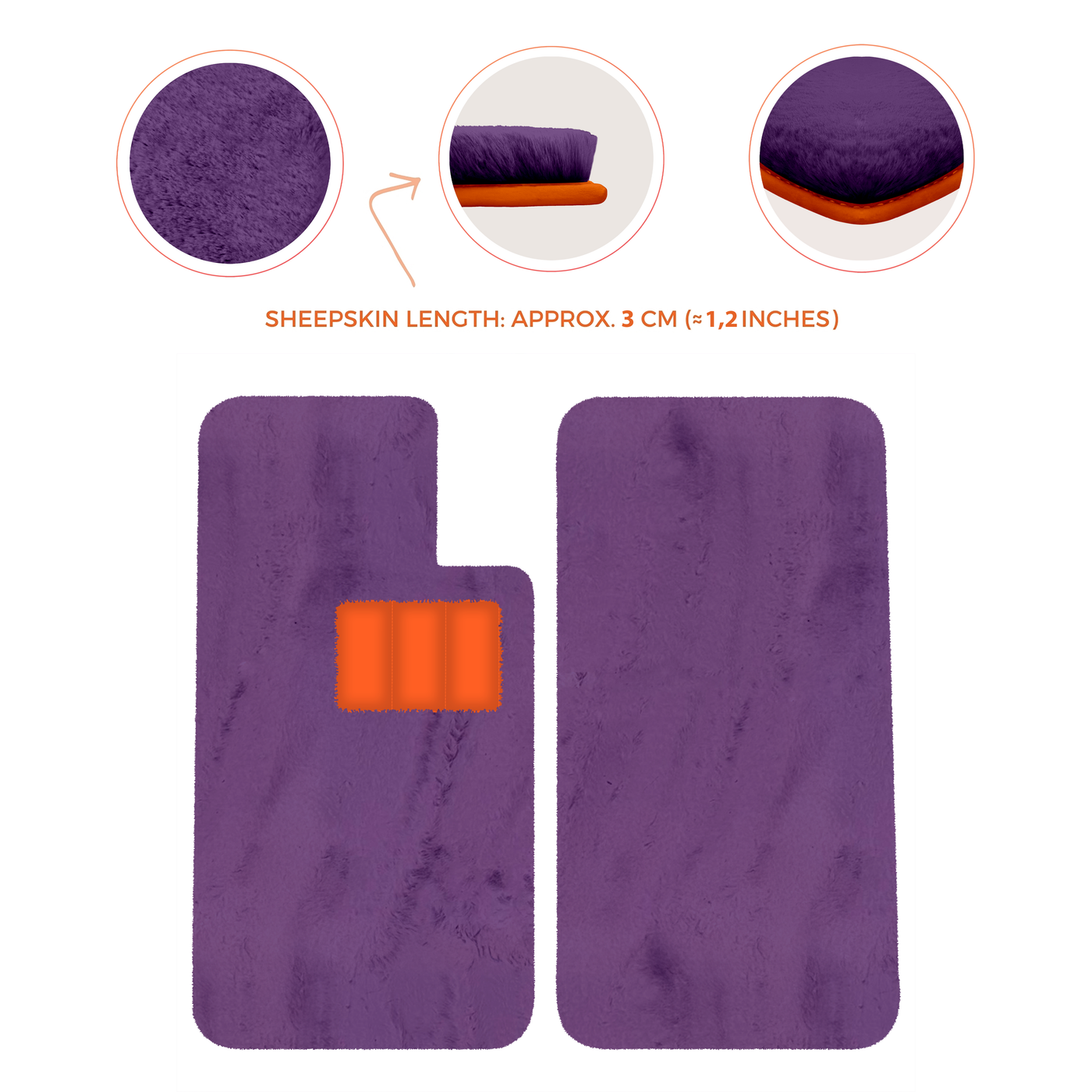 Premium Sheepskin Floor Mats for Aston Martin V8 Virage (1989-1995) Coupe