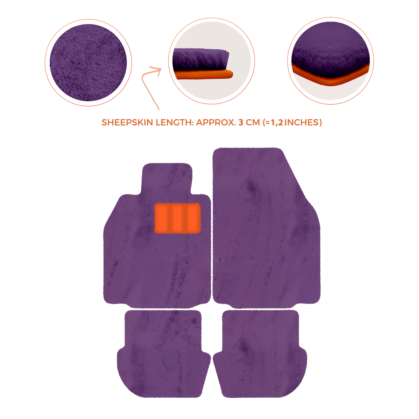 Premium Luxury Sheepskin Floor Mats for Porsche 911 (2004-2012)