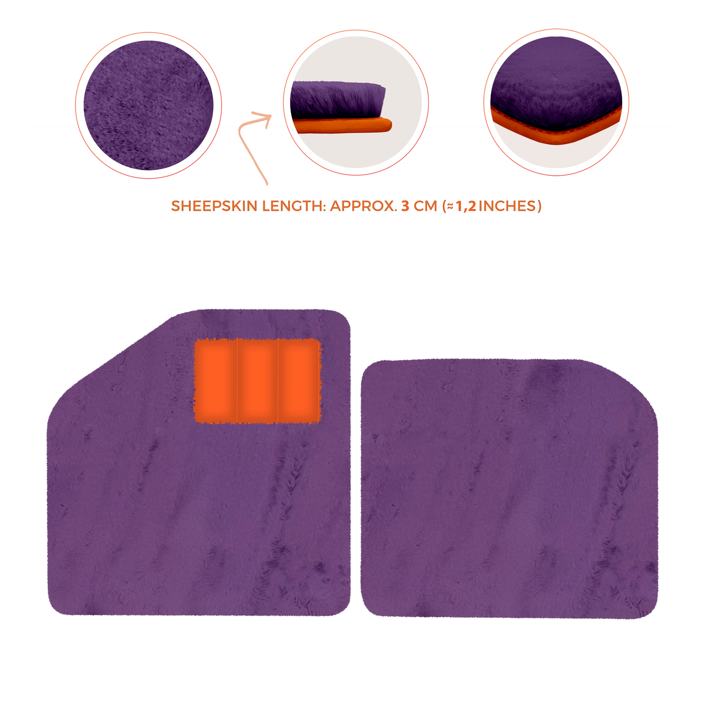 Sheepskin Floor Mats for Aston Martin Vulcan (2015-2016) Track Car - Luxury