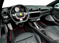 Tapis de voiture noirs pour Ferrari Portofino (2018-2023) avec cuir et bord rouge