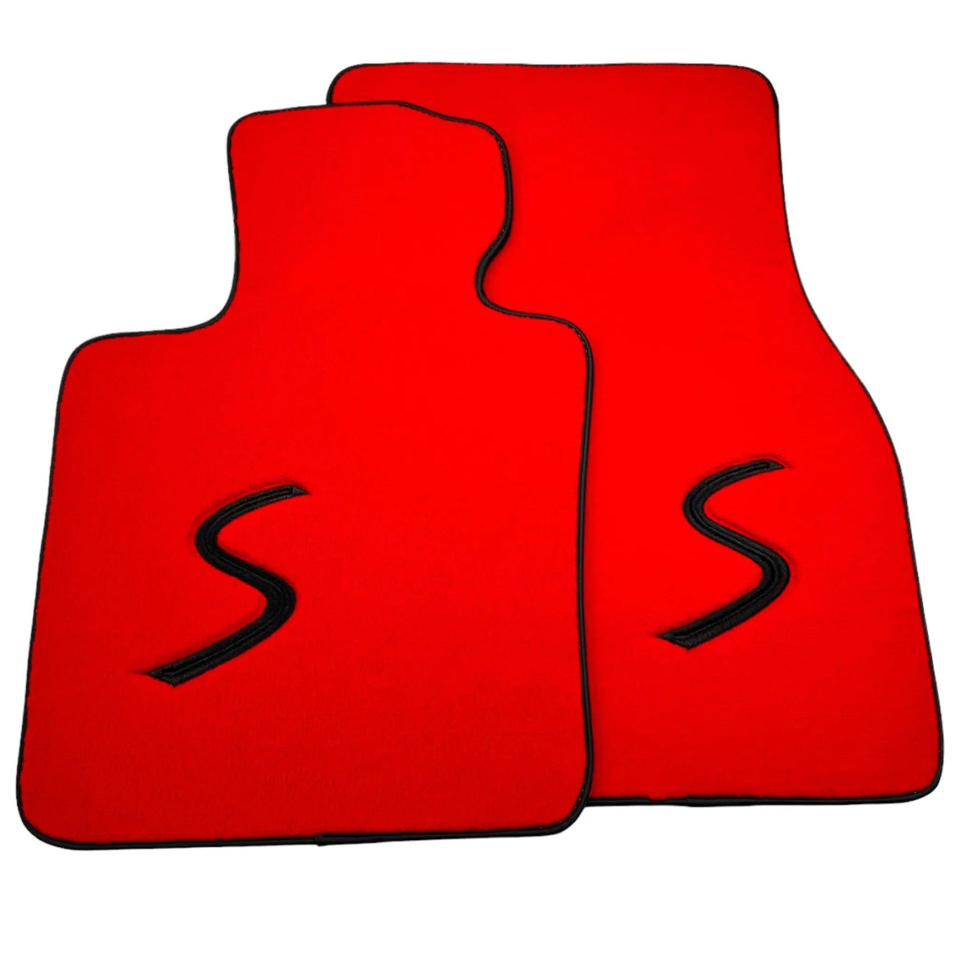 Red Floor Mats for Mini Countryman F60 Hybrid (2020-2023) - AutoWin