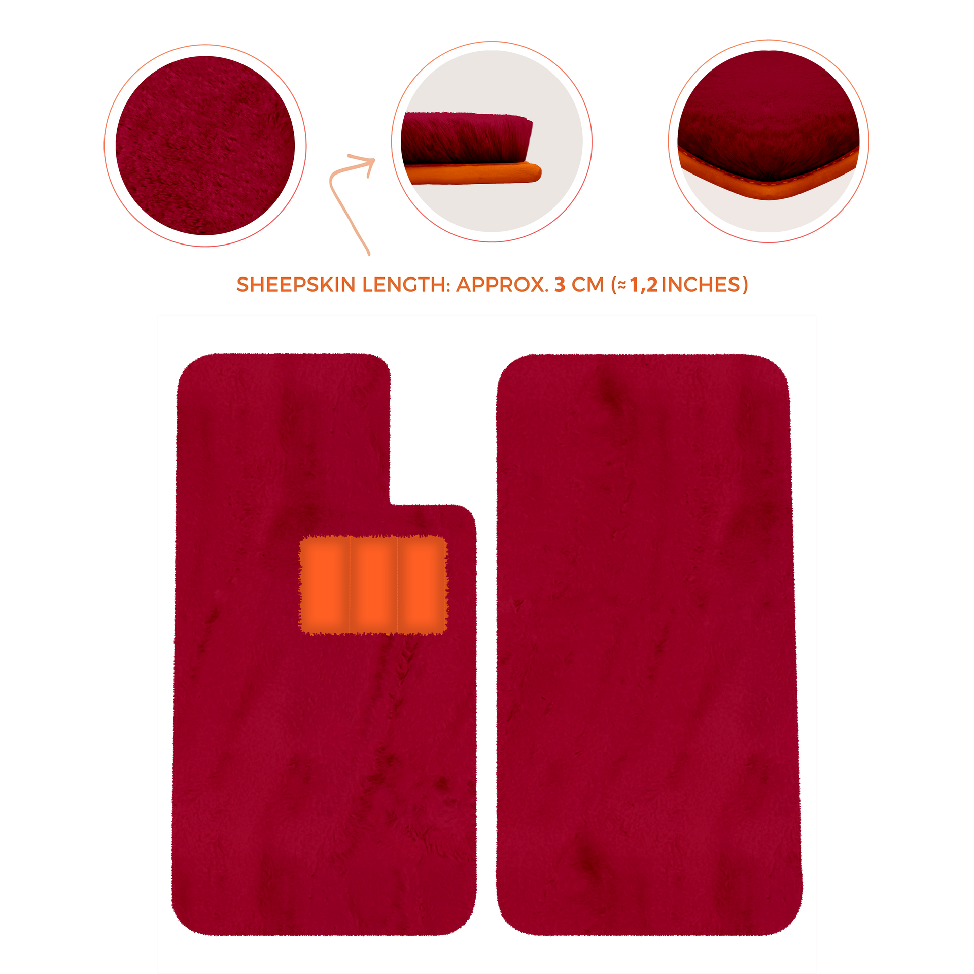 Premium Sheepskin Floor Mats for Aston Martin V8 Virage (1989-1995) Coupe