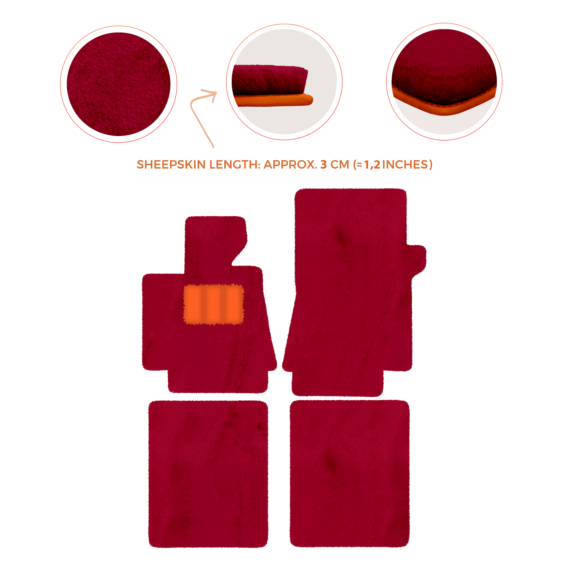 Luxurious Premium Sheepskin Floor Mats for Bentley Arnage (1998-2009)