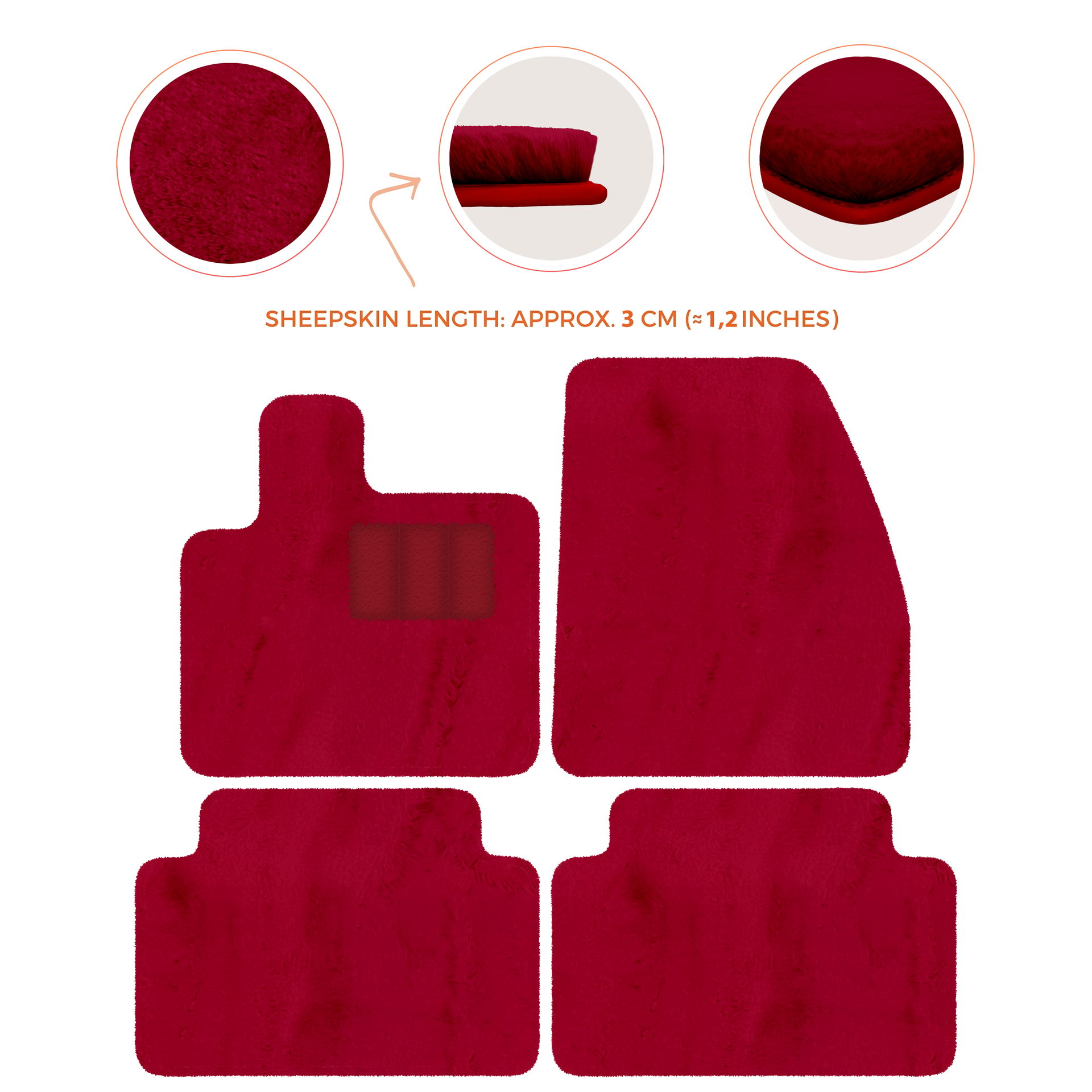 Premium Sheepskin Floor Mats for Range Rover Evoque (2016-2024)