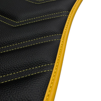 Black Leather Floor Mats for Ferrari Roma (2021-2024) Yellow Sewing