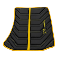 Black Leather Floor Mats for Ferrari Roma (2021-2024) Yellow Sewing