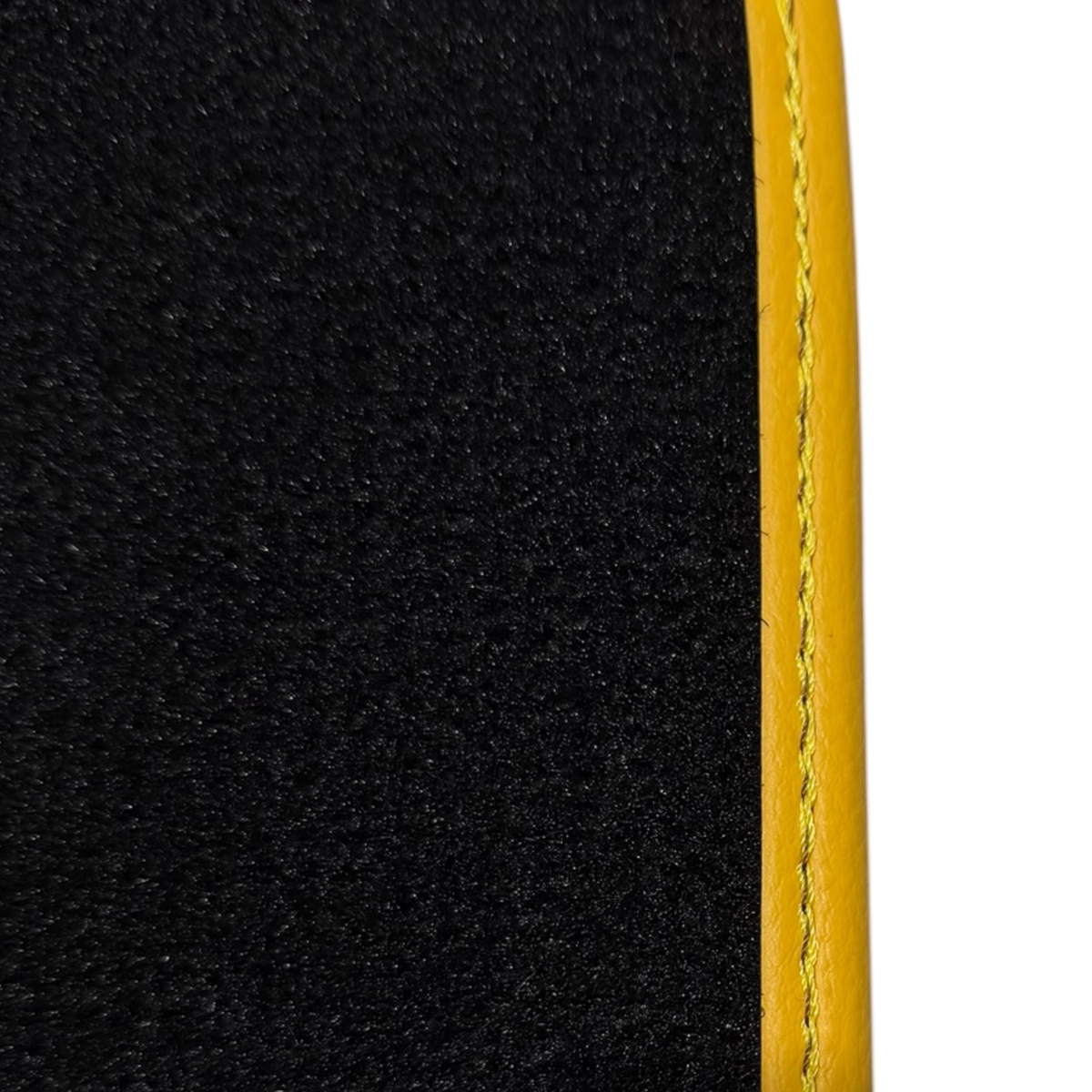 Black Leather Floor Mats for Ferrari Roma (2021-2024) Yellow Sewing