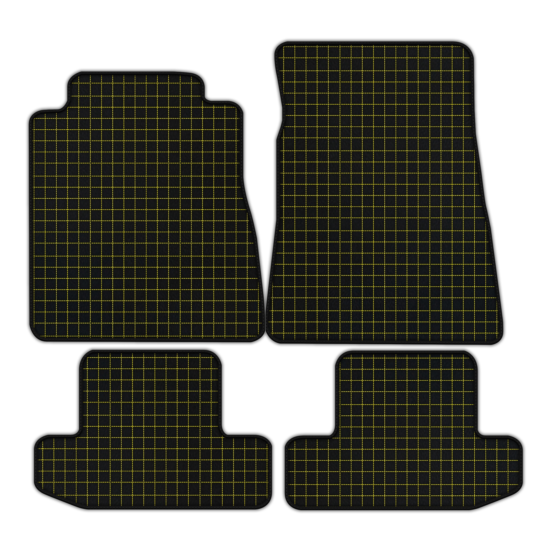 Customizable Leather Floor Mats with Square Pattern for Ford Mustang GT350 Shelby (2015-2021)