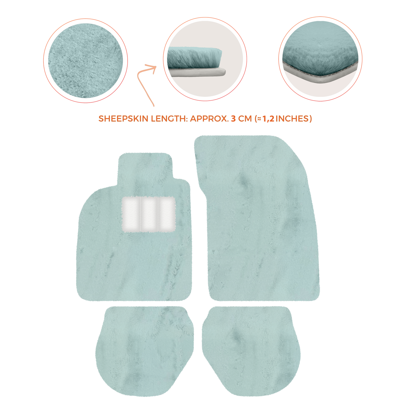 Sheepskin Floor Mats for Porsche 911-993 (1993-1998) - Sheepskin Length, Various Color Options