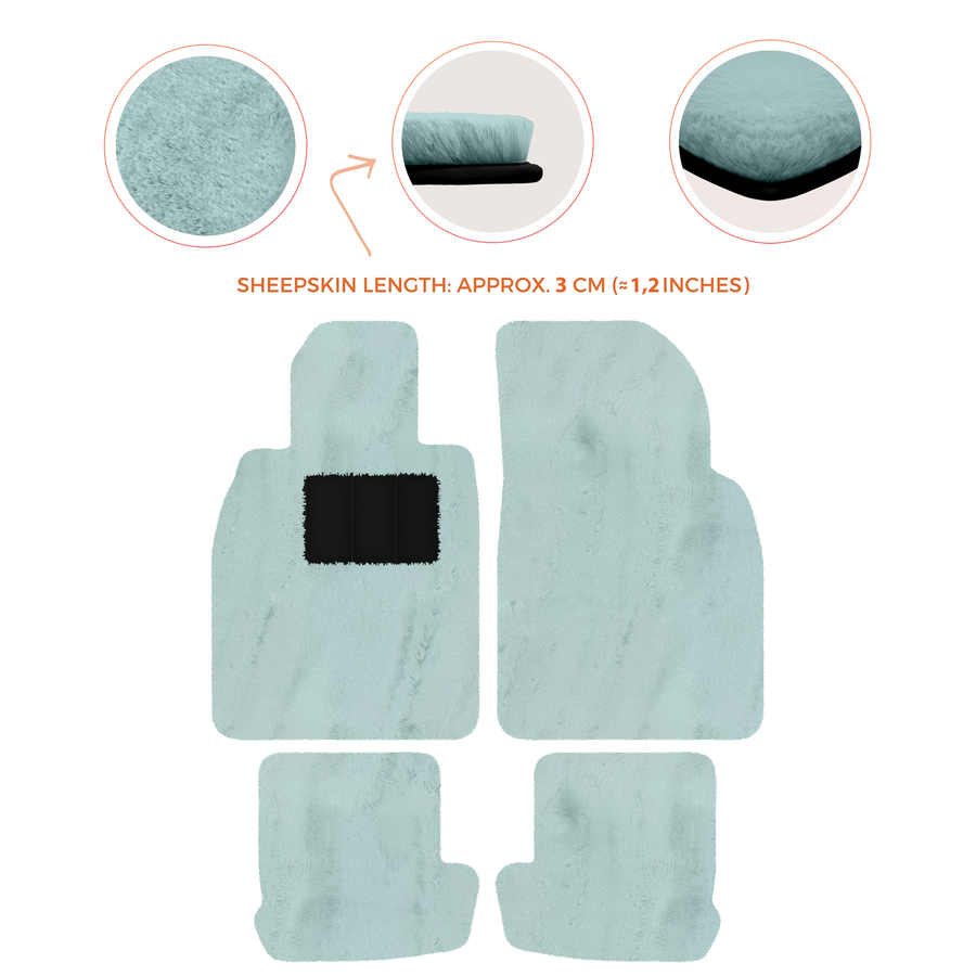 Premium Quality Sheepskin Floor Mats for Porsche 924 (1976-1988)