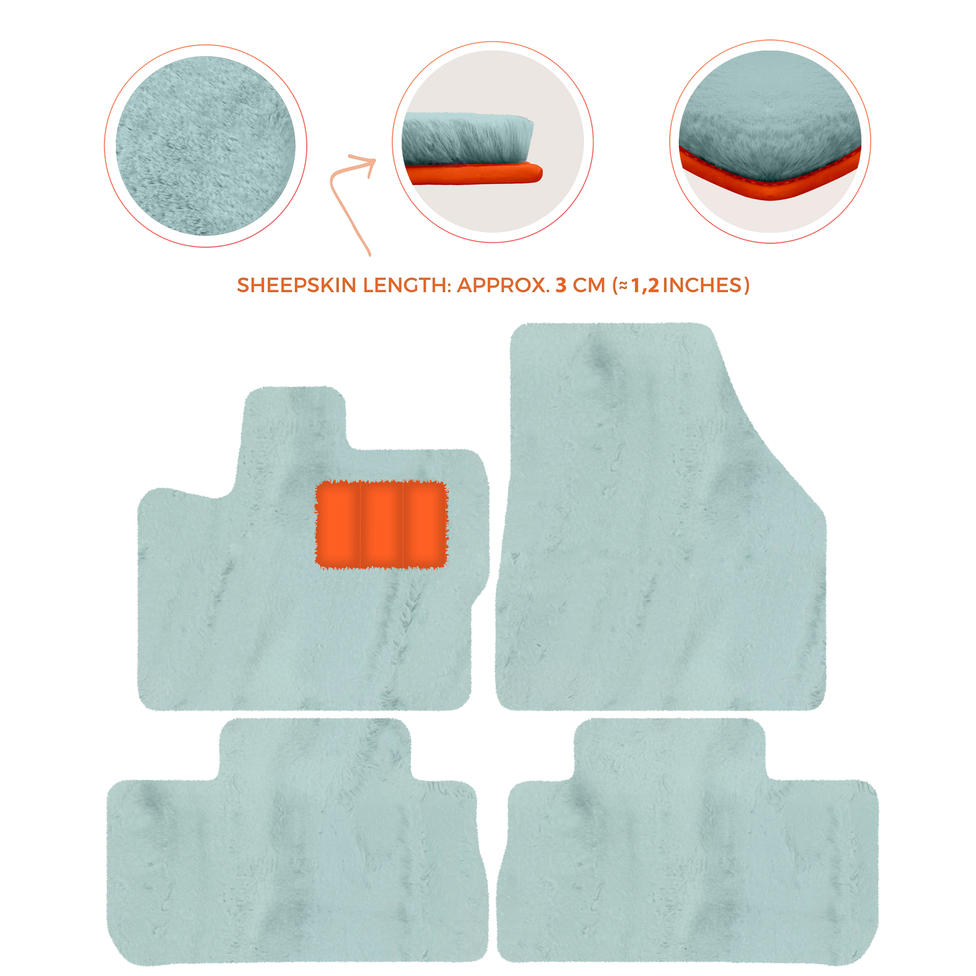 Premium Sheepskin Floor Mats for 2003-2007 Land Rover Freelander