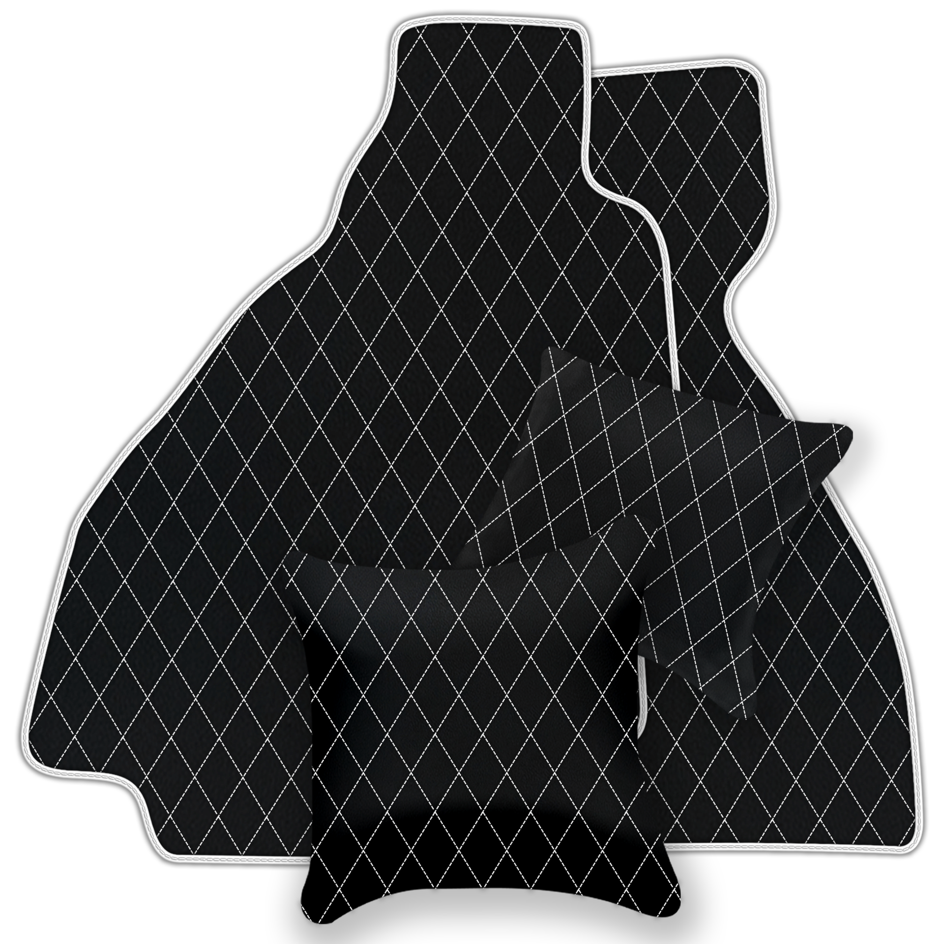 Premium Black Leather Floor Mats for Ferrari Enzo (2002-2004)