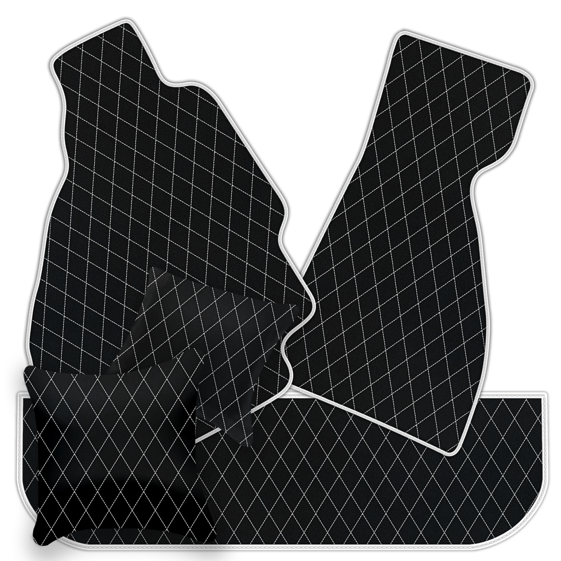 Premium Black Leather Floor Mats for Ferrari Enzo (2002-2004)