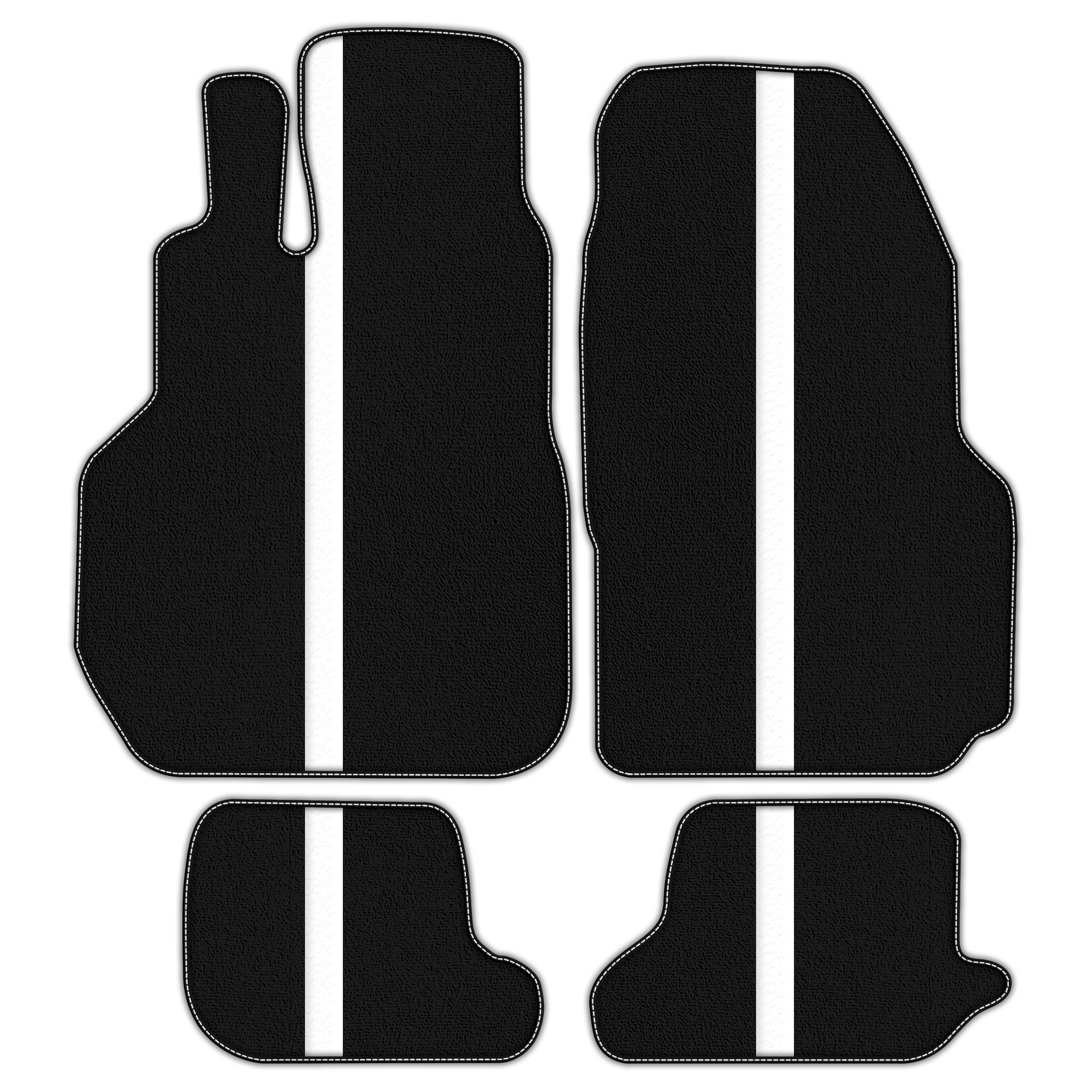 Black Floor Mats with Leather Line for Nissan GT-R (2009-2023) - Various Colors