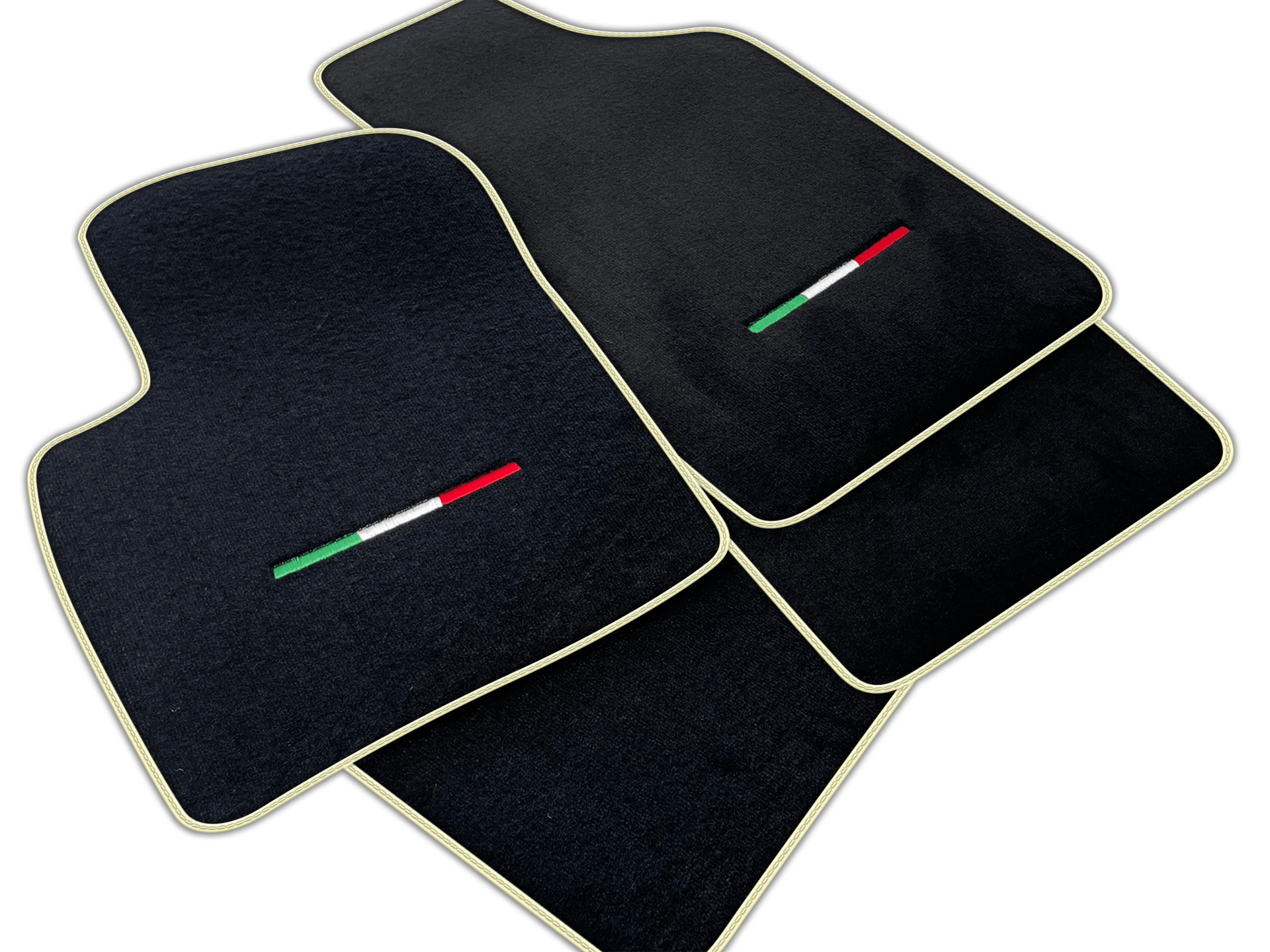 Italian Edition Black Floor Mats for Fiat 500 e (2020-2024) Hatchback