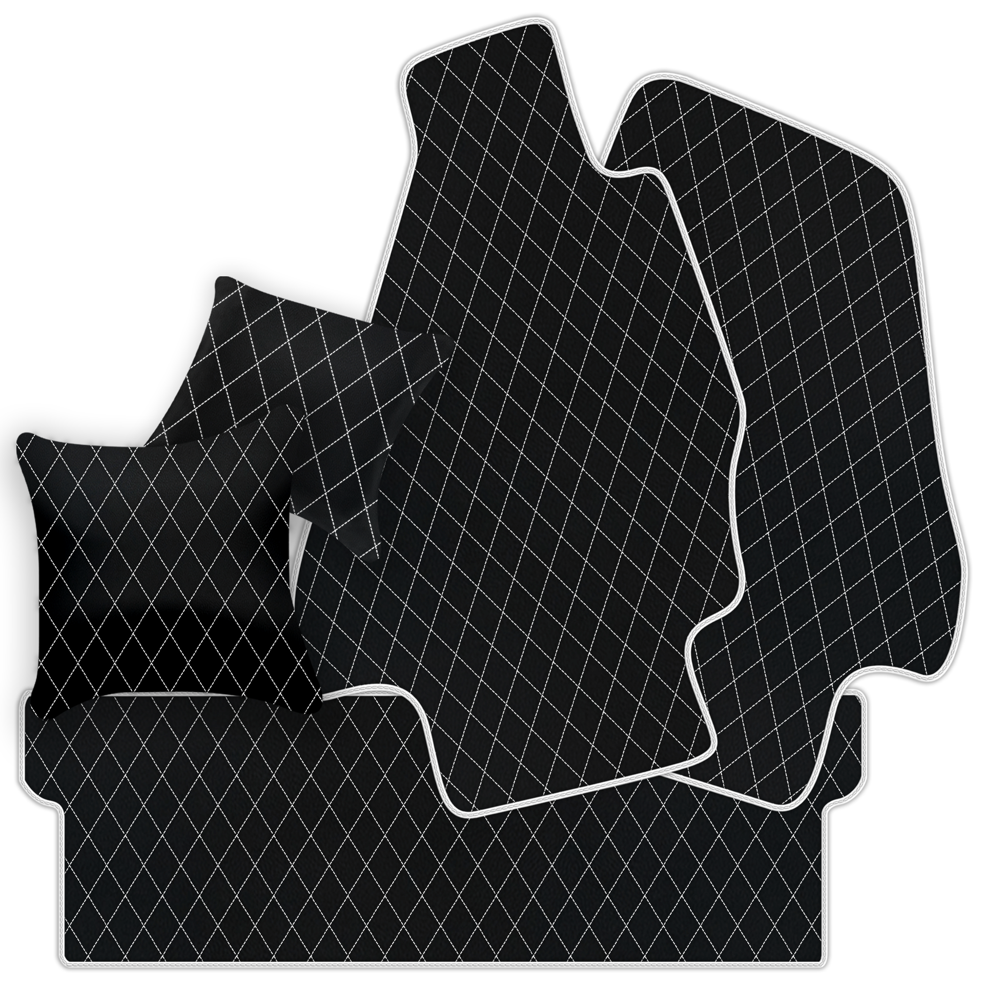 Premium Black Leather Floor Mats for Ferrari Testarossa (1984-1996)