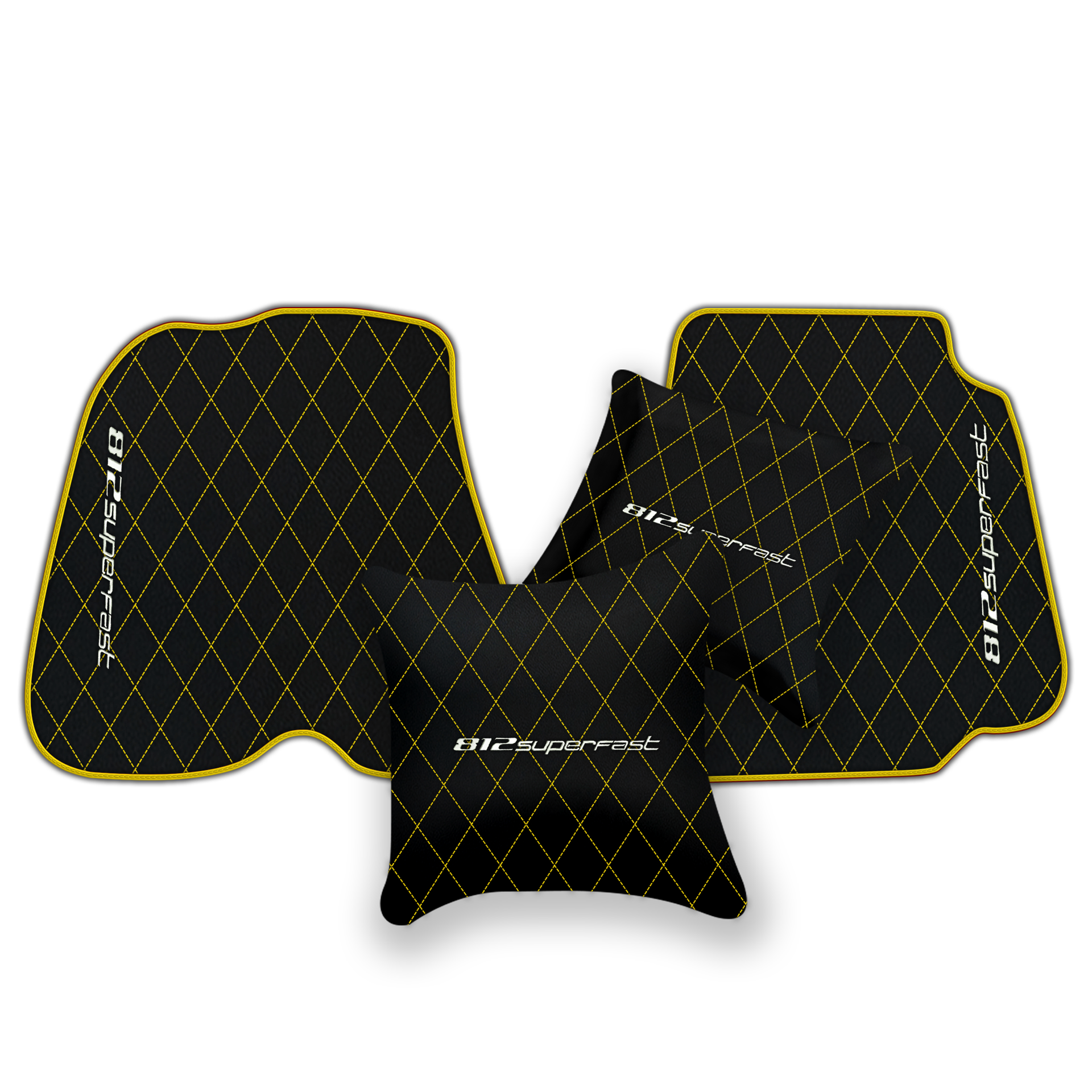 Premium Black Leather Floor Mats for Ferrari F12 (2012-2022)
