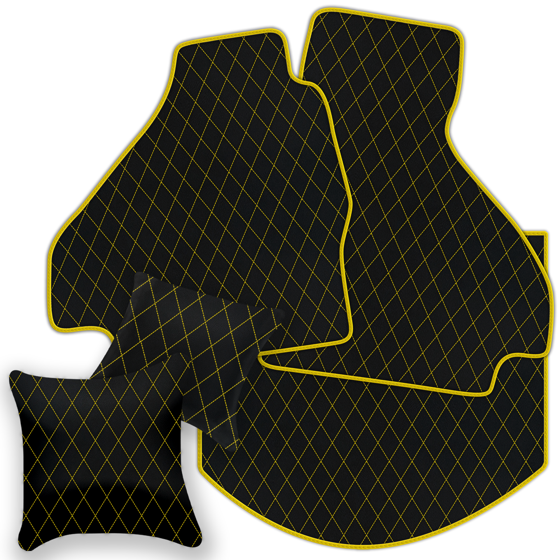 Premium Black Leather Floor Mats for Ferrari Mondial (1983-1993)