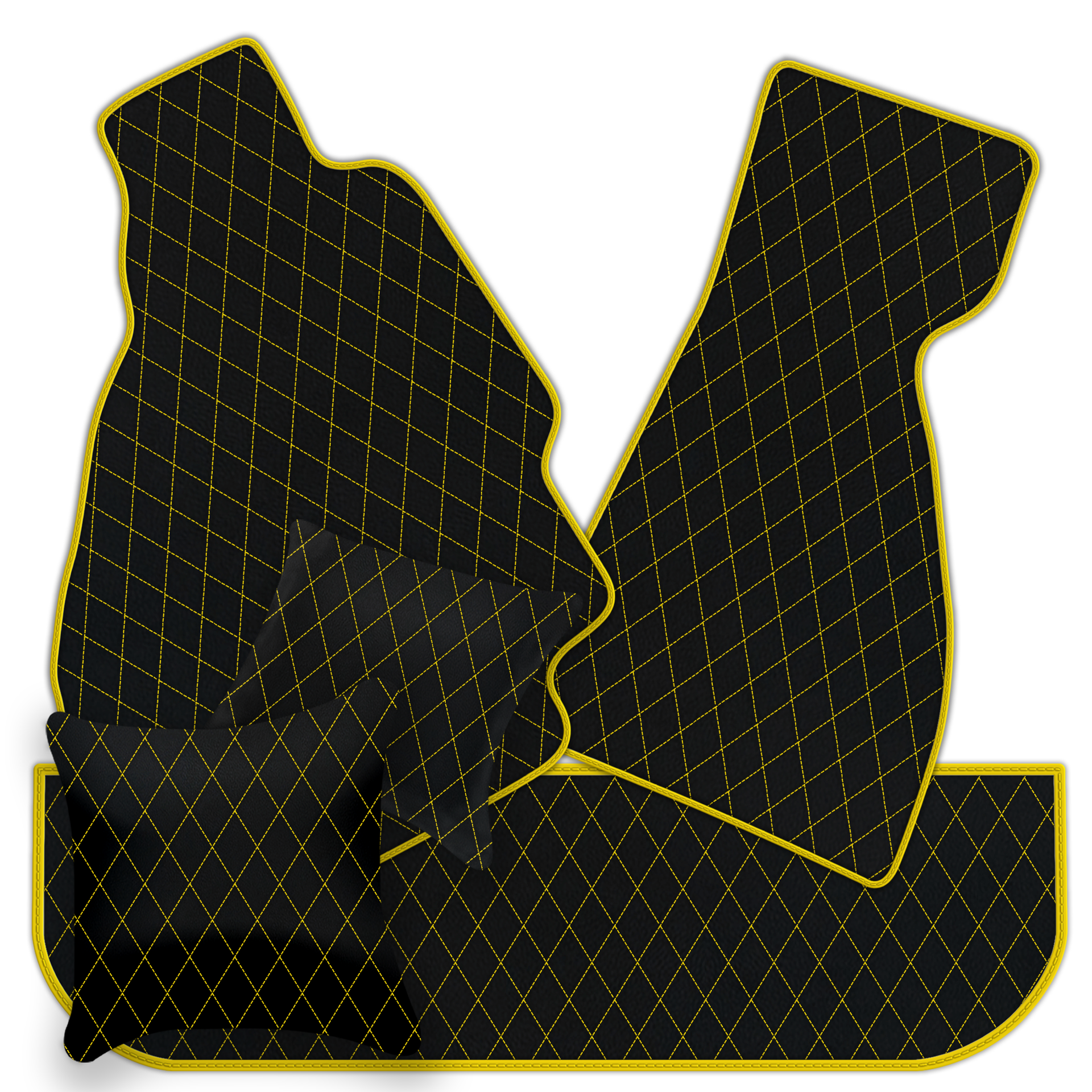 Premium Black Leather Floor Mats for Ferrari Enzo (2002-2004)