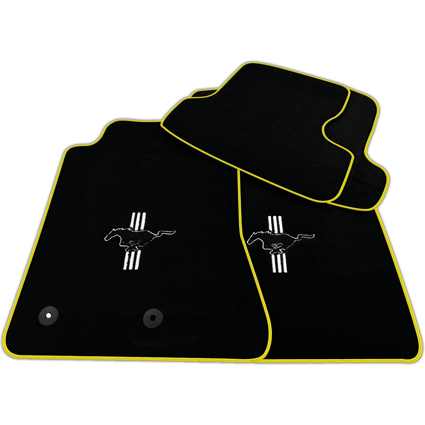 Black Floor Mats for Ford Mustang GT500 Shelby (2015-2021) with Pony | Various Trim Colors
