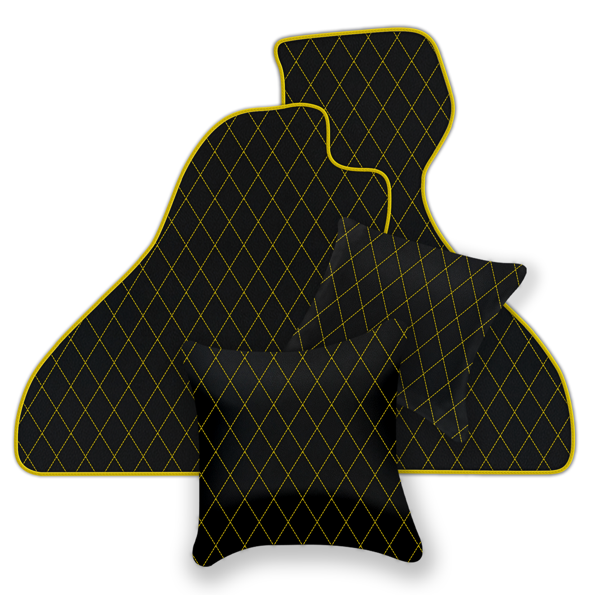 Premium Black Leather Floor Mats for Ferrari 328 GTS (1985-1989)