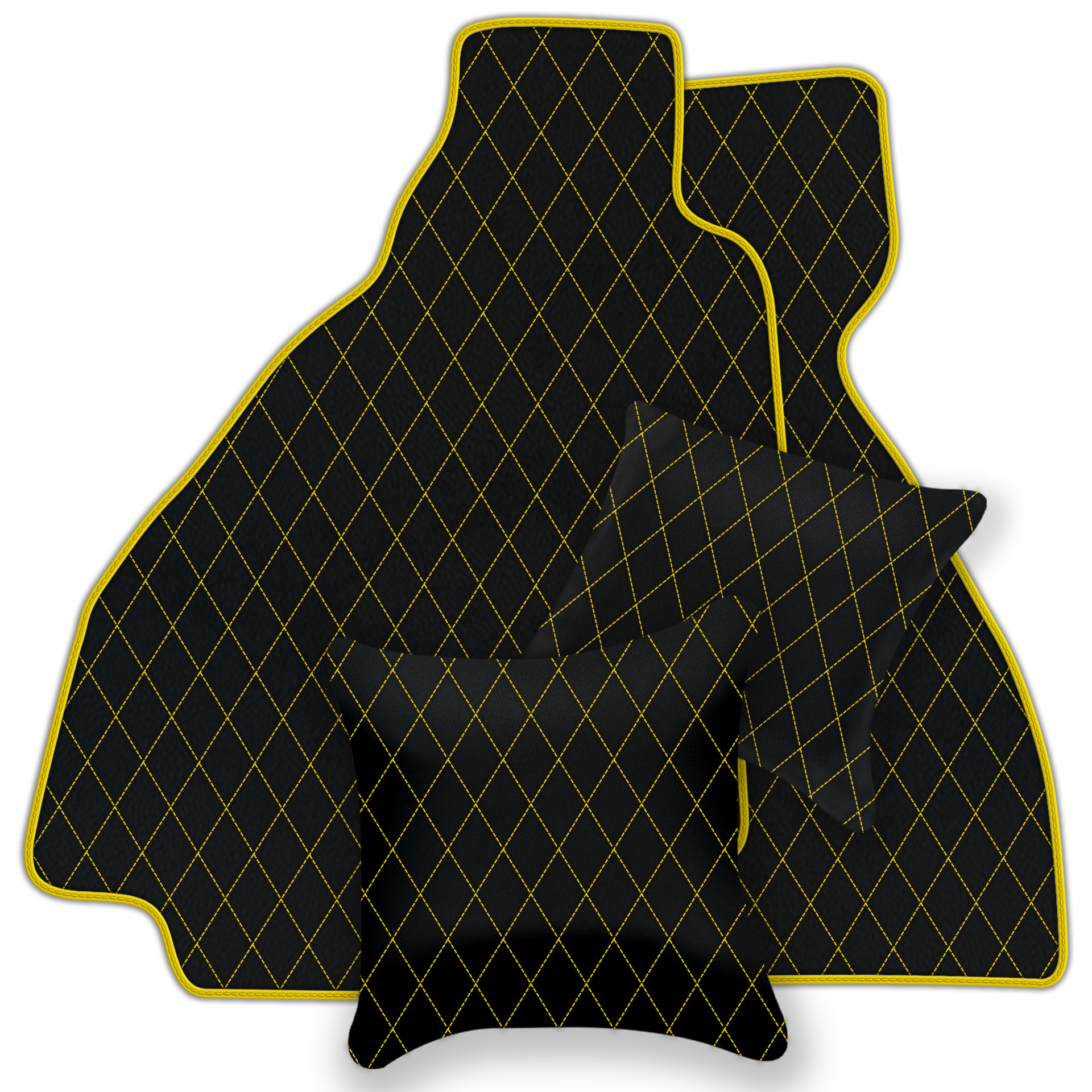 Premium Black Leather Floor Mats for Ferrari Enzo (2002-2004)