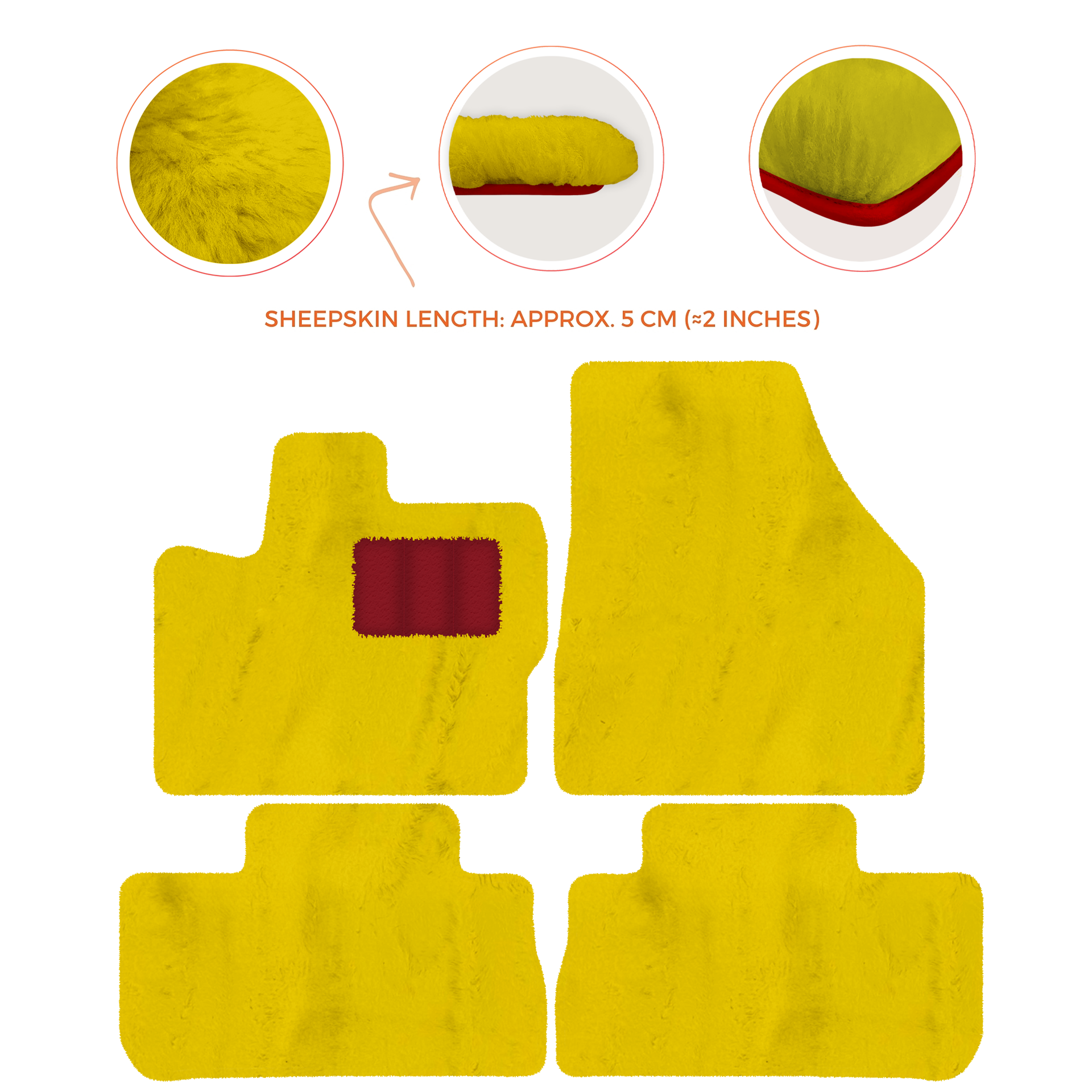 Premium Sheepskin Floor Mats for 2003-2007 Land Rover Freelander