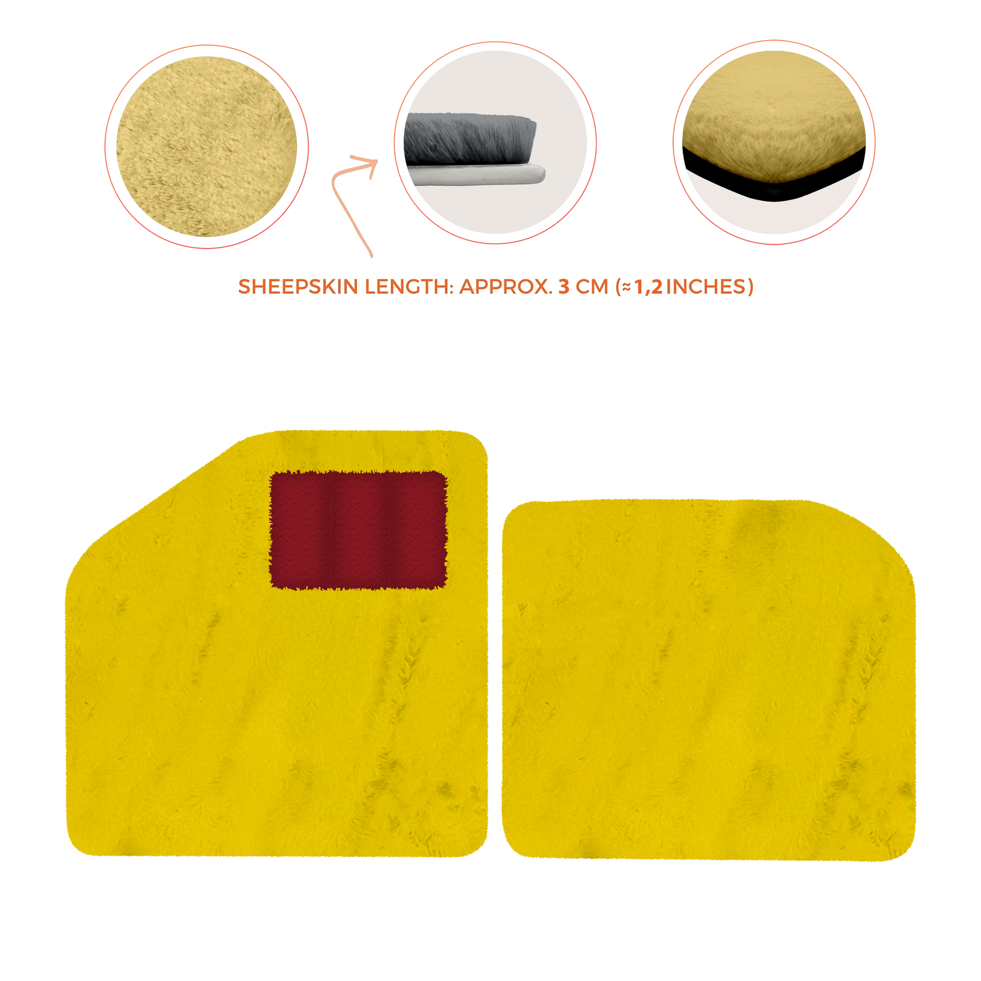 Sheepskin Floor Mats for Aston Martin Vulcan (2015-2016) Track Car - Luxury